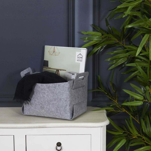 Set de 3 paniers de rangement pliable en feutrine - THE HOME DECO FACTORY