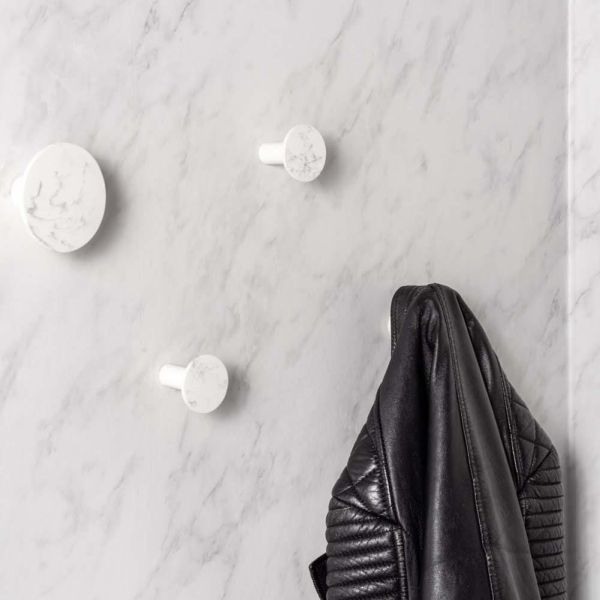 Set de 4 patères en polyrésine imitation marbre Marble - 7