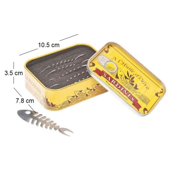 Set de 6 pics apéritif en étain Sardines - 5