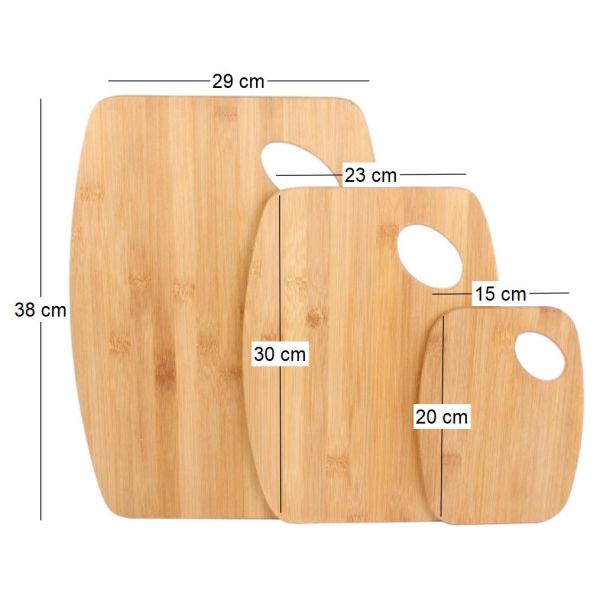 Set de 3 planches à découper en bambou - 5,64