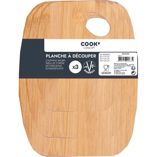 Set de 3 planches à découper en bambou - CMP-3034