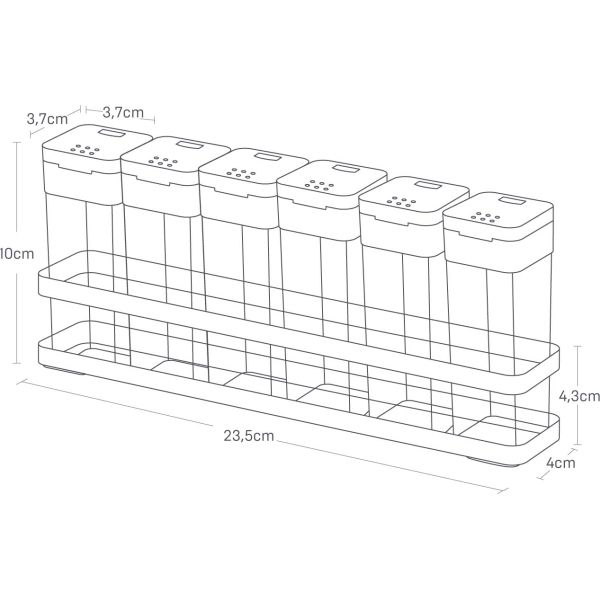 Set de 6 pots à épices avec support Tower - YAM-0166