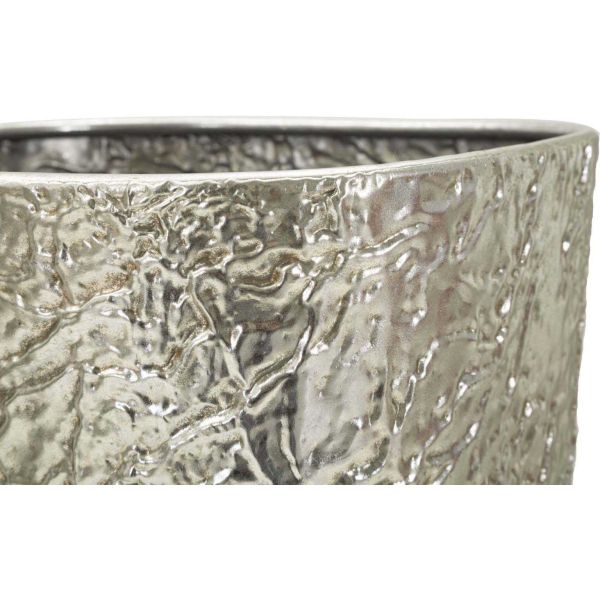 Set de 2 pots de fleur en métal argenté Argelux - 6
