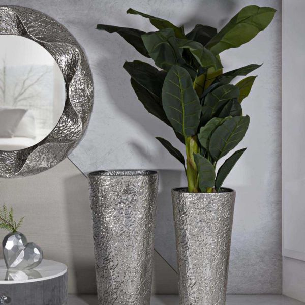 Set de 2 pots de fleur en métal argenté Argelux - MAURO FERRETTI