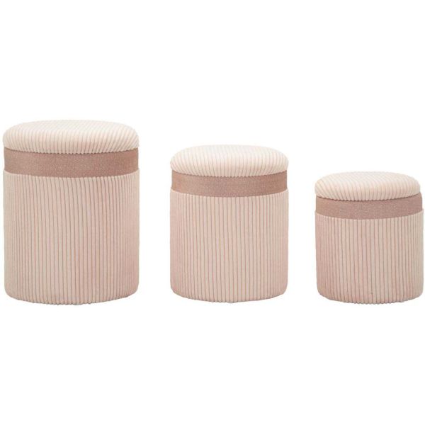 Set de 3 poufs coffre en MDF Curtain