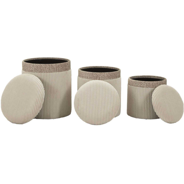 Set de 3 poufs coffre en MDF Curtain - 139