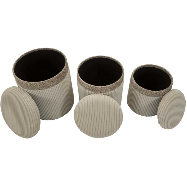 Set de 3 poufs coffre en MDF Curtain - 5