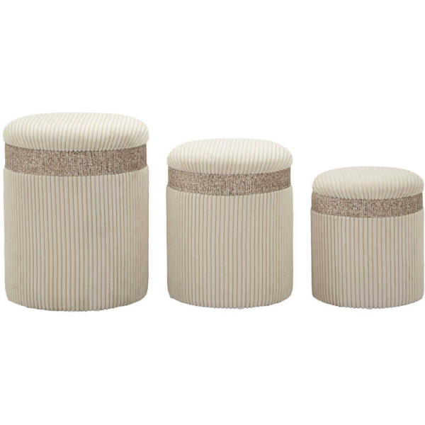 Set de 3 poufs coffre en MDF Curtain