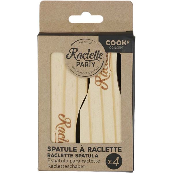 Set de 4 spatules à raclettes en bois - 1,90