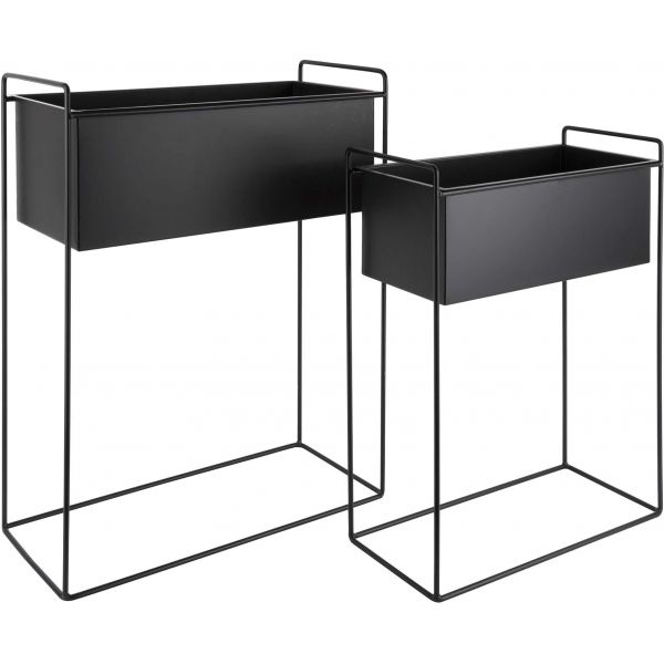 Set de 2 supports à plantes rectangulaires en métal Essence
