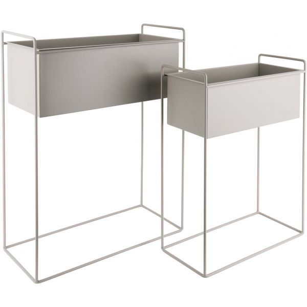 Set de 2 supports à plantes rectangulaires en métal Essence