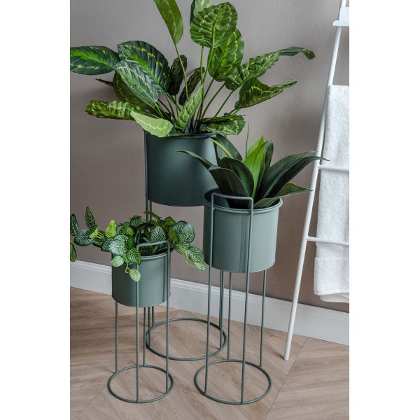 Set de 3 supports à plantes ronds en métal Essence - 9