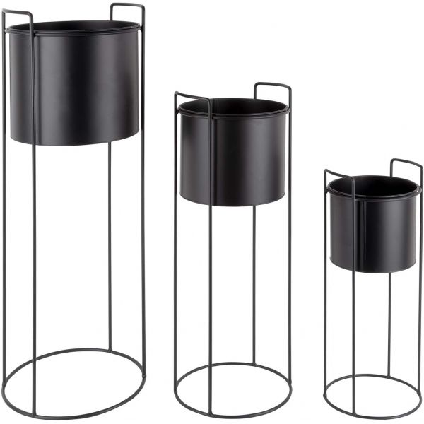 Set de 3 supports à plantes ronds en métal Essence