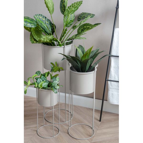 Set de 3 supports à plantes ronds en métal Essence - 8