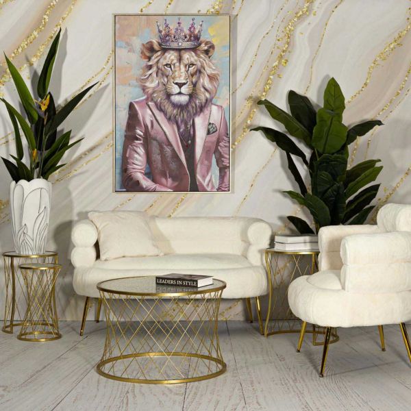 Set table basse et 3 tables d'appoints en métal Noah - MAURO FERRETTI