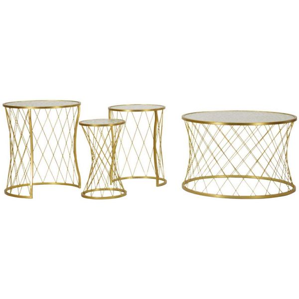 Set table basse et 3 tables d'appoints en métal Noah - 269