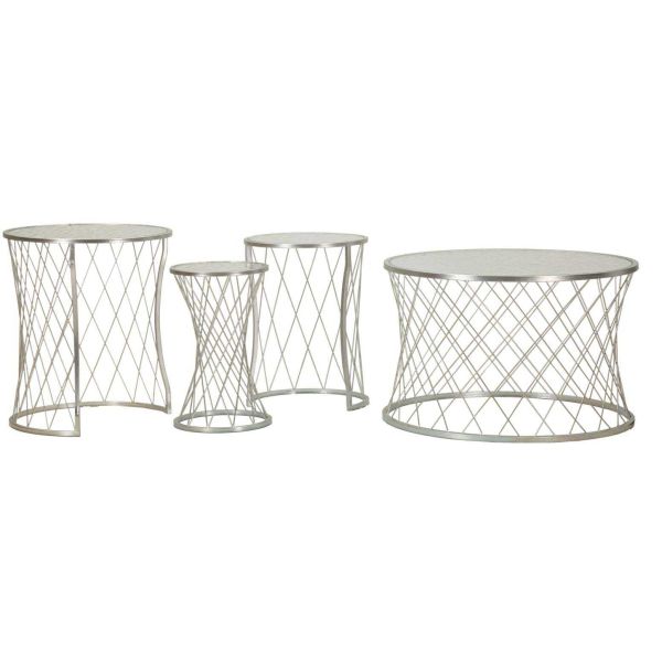 Set table basse et 3 tables d'appoints en métal Noah - 269