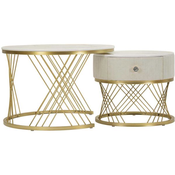 Set de 2 tables d'appoint gigognes en mdf Votix - MAURO FERRETTI