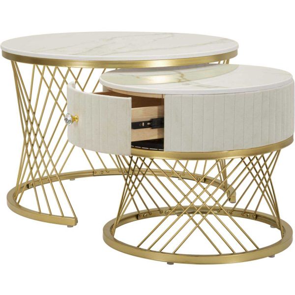 Set de 2 tables d'appoint gigognes en mdf Votix - MAU-0646