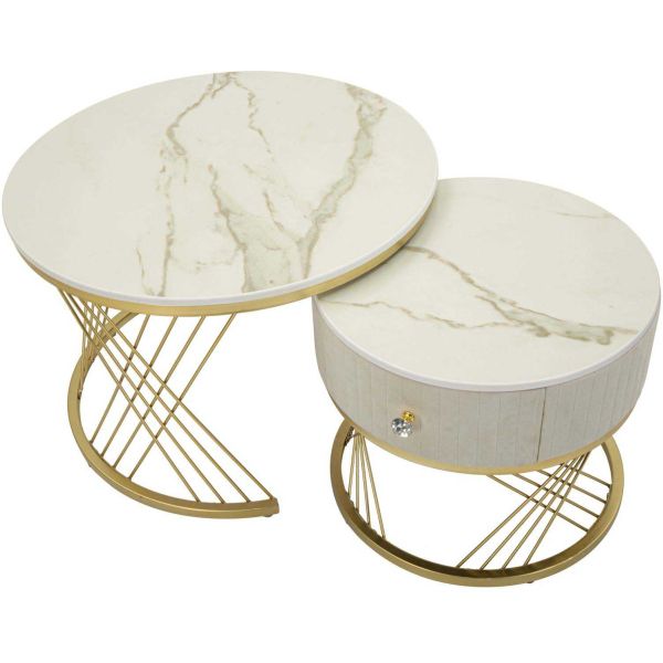 Set de 2 tables d'appoint gigognes en mdf Votix - 5