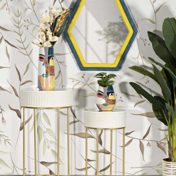 Set de 2 tables d'appoints en mdf et métal Wedding - MAURO FERRETTI
