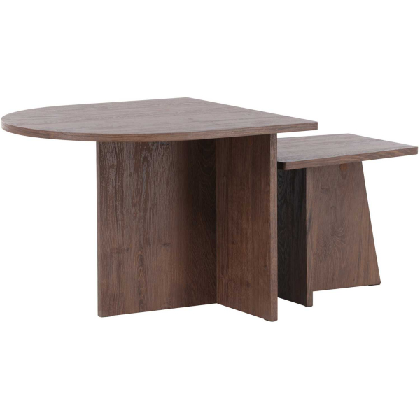 Set 2 tables basses en MDF Sala 60 x 45 cm et 40 x 35 cm
