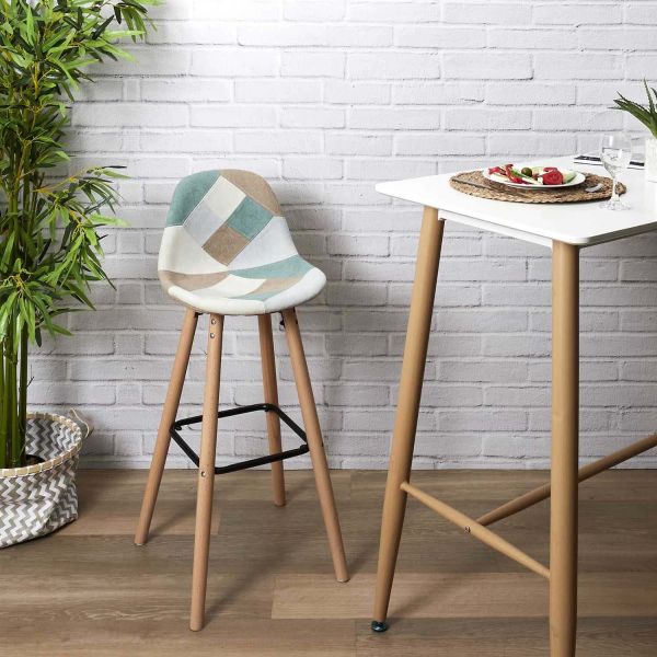 Set de 2 tabourets de bar patchwork - THE HOME DECO FACTORY