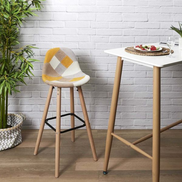 Set de 2 tabourets de bar patchwork - THE HOME DECO FACTORY