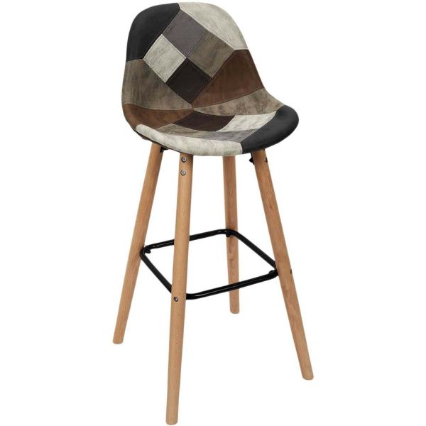 Set de 2 tabourets de bar patchwork - CMP-4233