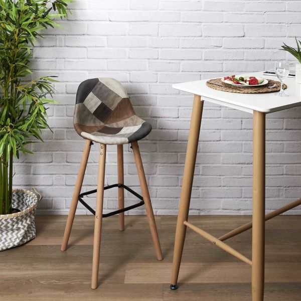 Set de 2 tabourets de bar patchwork - THE HOME DECO FACTORY