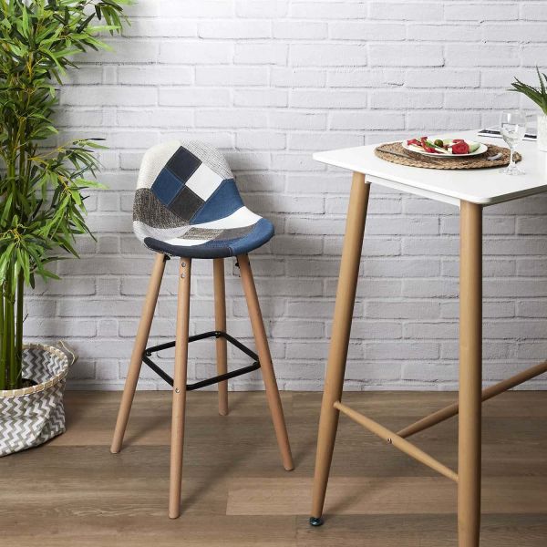 Set de 2 tabourets de bar patchwork - THE HOME DECO FACTORY