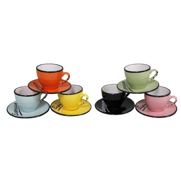 Set 6 tasses et sous tasses expresso Brasserie Bistrot (Lot de 6)