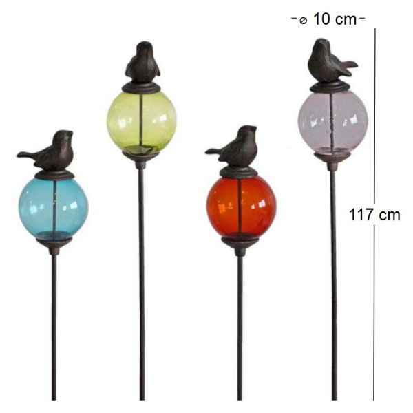 Set de 4 tuteurs boules colorées Animaux - LA GRANDE PRAIRIE