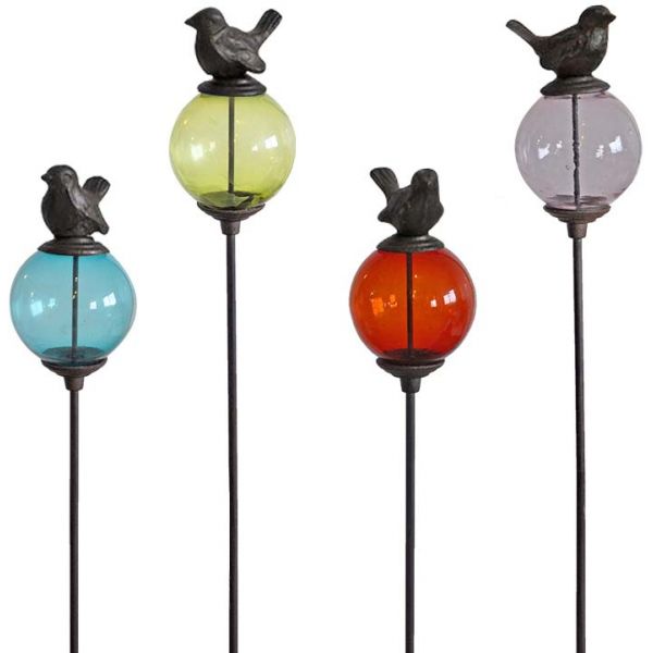 Set de 4 tuteurs boules colorées Animaux