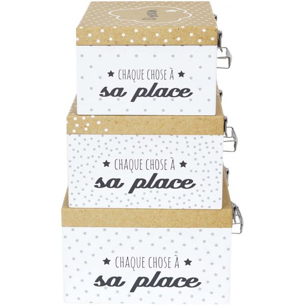 Set de 3 valisettes de rangement enfant étoiles - 24,90