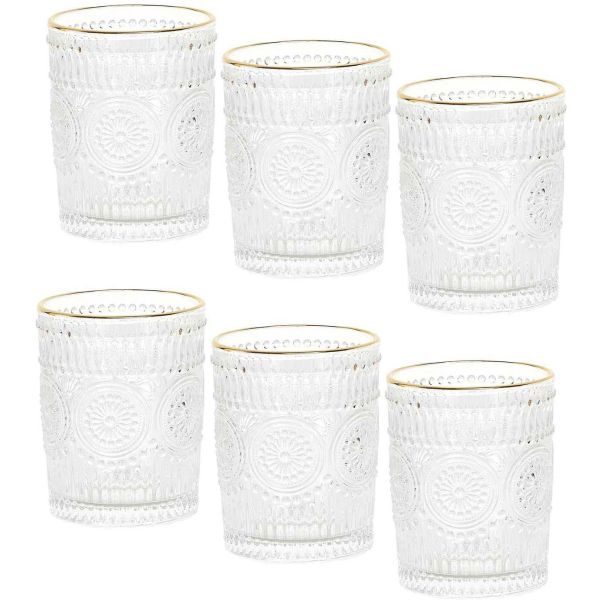 Set de 6 verres liseré doré