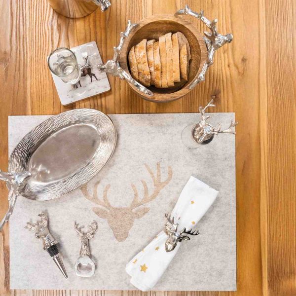 Sets de table en feutrine Cerf (lot de 6) - AUBRY GASPARD