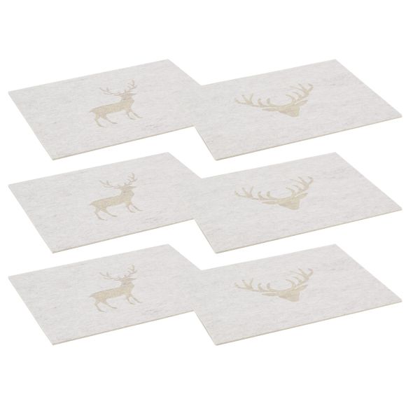 Sets de table en feutrine Cerf (lot de 6)
