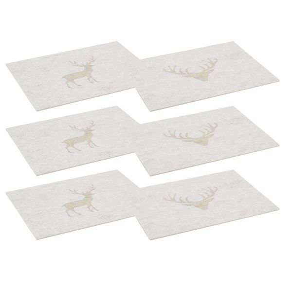 Sets de table en feutrine Cerf (lot de 6)