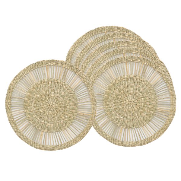 Sets de table en jonc de mer naturel ajouré - AUB-5556