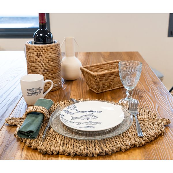 Sets de table en jonc de mer- Feuilles (Lot de4) - AUBRY GASPARD