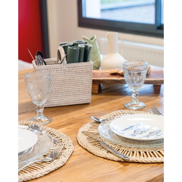 Sets de table en jonc de mer naturel ajouré - 7