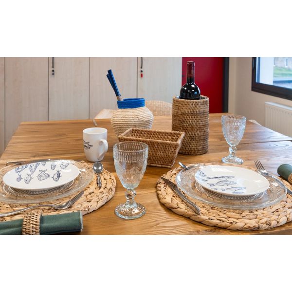 Sets de table ronds en jacinthe - 7