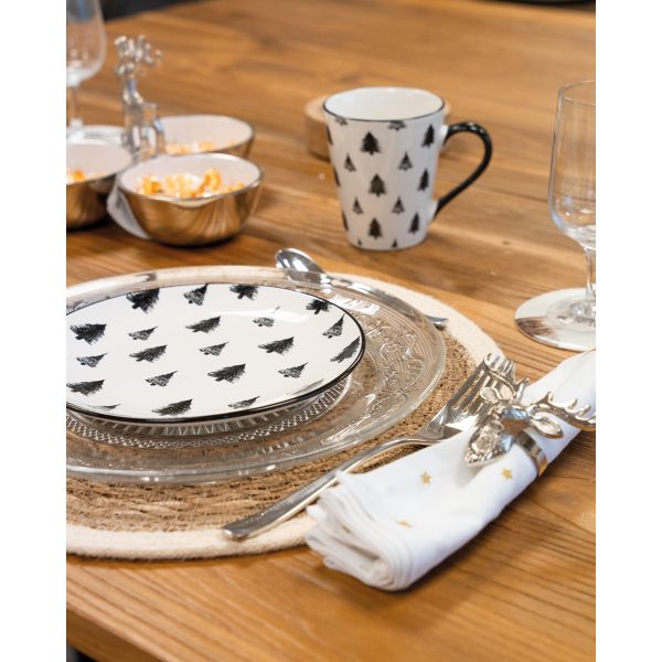 Sets de table ronds en jonc naturel et jute teinté (Lot de 6) - AUBRY GASPARD