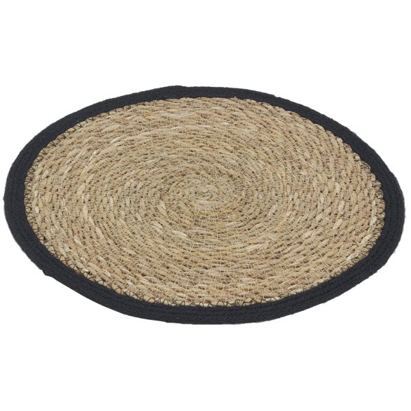 Sets de table ronds en jonc naturel et jute teinté (Lot de 6) - 29,90