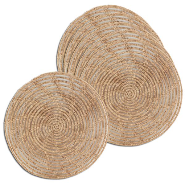 Sets de table ronds en palmier naturel (Lot de 6)