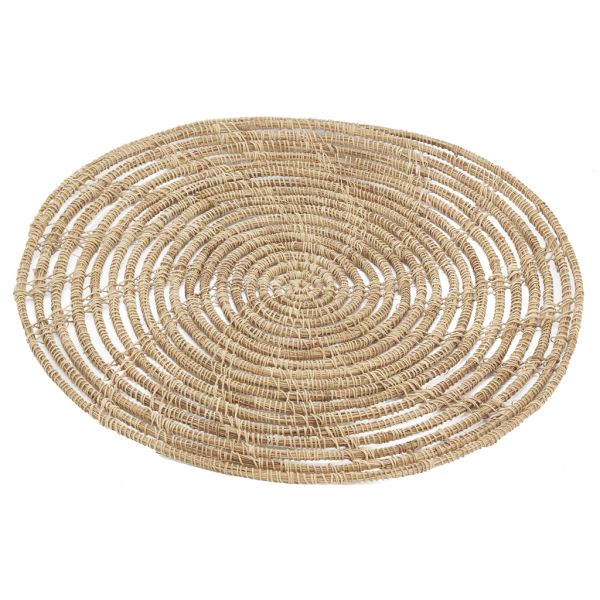 Sets de table ronds en palmier naturel (Lot de 6) - AUB-5262