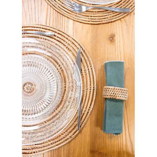 Sets de table ronds en palmier naturel (Lot de 6) - AUBRY GASPARD