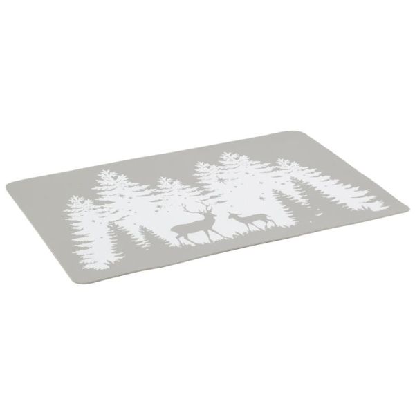 Sets de table rectangulaires en vinyle gris Cerf (lot de 6) - AUBRY GASPARD