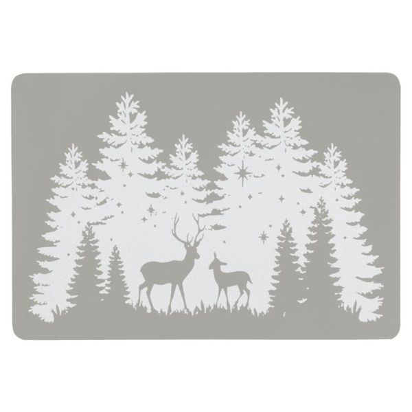 Sets de table rectangulaires en vinyle gris Cerf (lot de 6) - 5